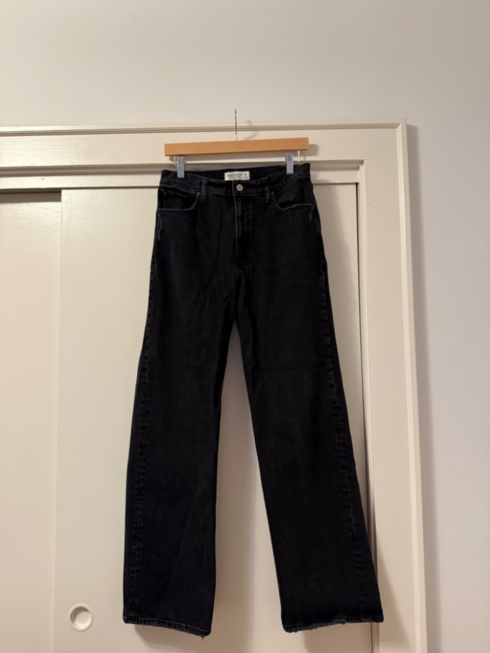Abercrombie & Fitch Black Wide-Leg Jeans